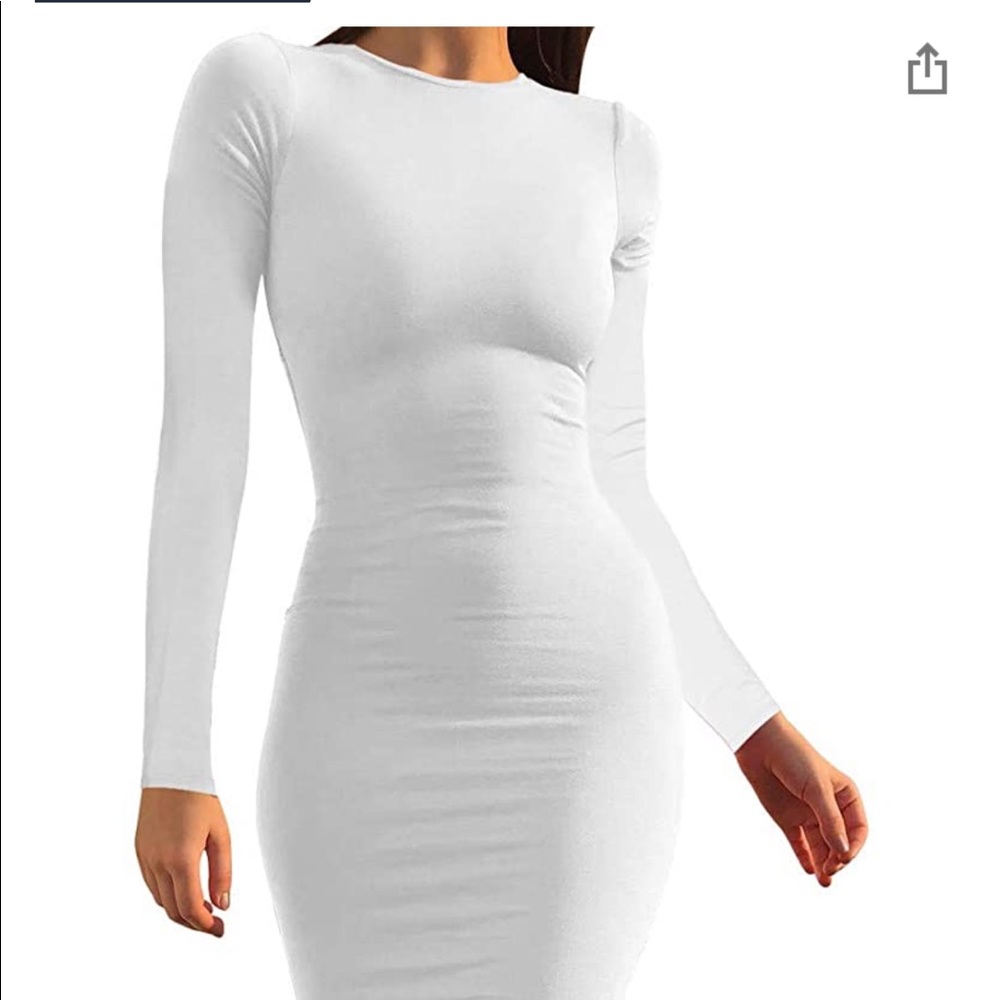 White bodycon pencil dress